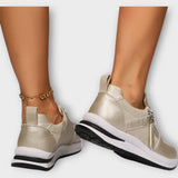 Bianca - Metalické Tenisky s Zipem