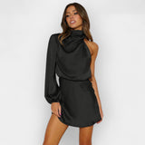 Barbora – Luxusní Hedvábné Asymetrické Šaty