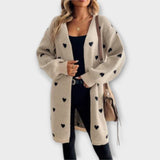 Lívia – Dlouhý Kardigan Se Vzorem Srdíček