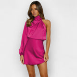 Barbora – Luxusní Hedvábné Asymetrické Šaty