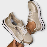 Bianca - Metalické Tenisky s Zipem