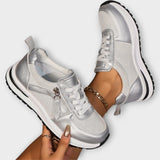 Bianca - Metalické Tenisky s Zipem