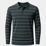Leoš – Pánské pruhované polo s dlouhým rukávem
