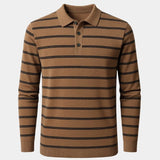 Leoš – Pánské pruhované polo s dlouhým rukávem