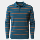 Leoš – Pánské pruhované polo s dlouhým rukávem