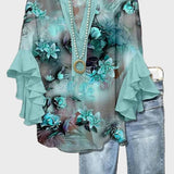 Zdena – Boho Květovaná Halenka v Tyrkysové