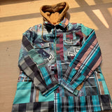 Radim – Prošívaná Kostkovaná Bunda s Kapucí