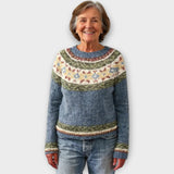 Elina – Pletený Svetr s Kruhovým Vzorem