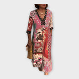 Marina – Ležérní Patchwork Midi Šaty