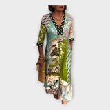 Marina – Ležérní Patchwork Midi Šaty